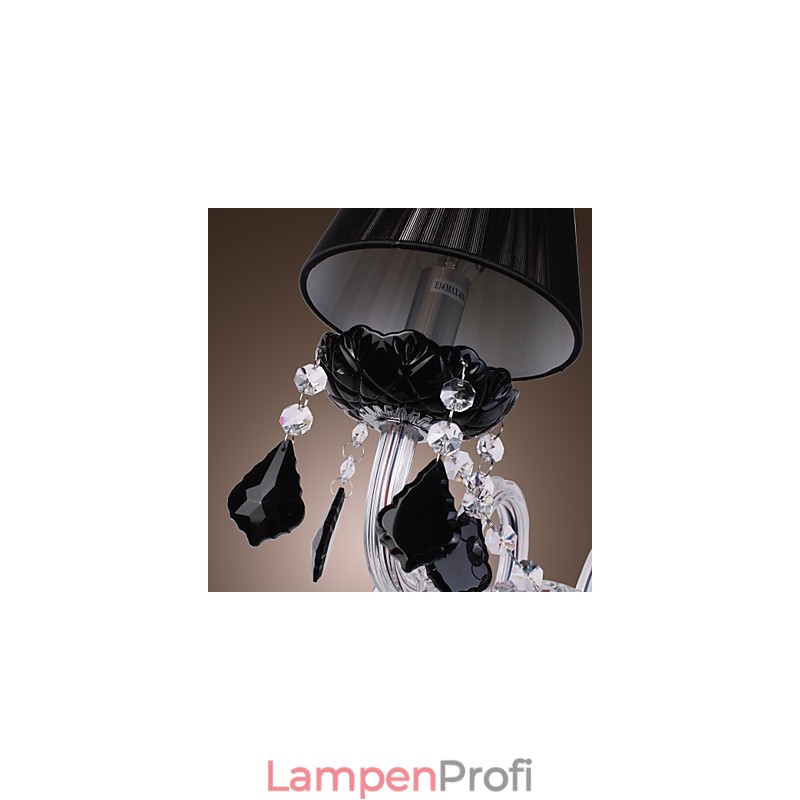 Crystal Wall Light with 2 Lights in Fabric Shade