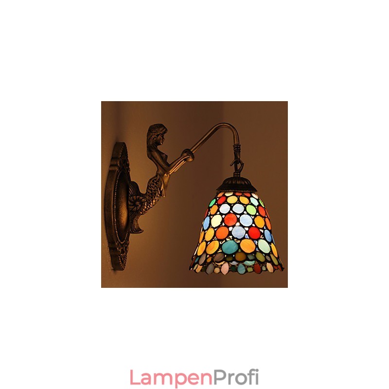 Europäische vertraglich ländliche kreative Schmiedeeisen Wandleuchte Glas Lichter