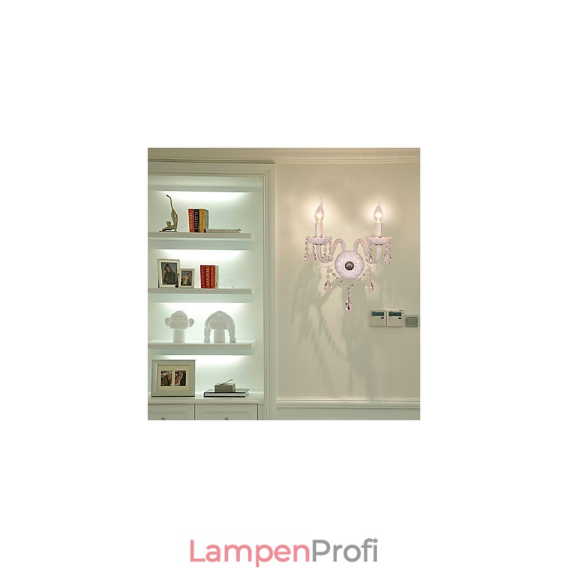 Kristall-Wandleuchte mit 2 Lichtern in Kerzenform