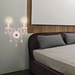Kristall-Wandleuchte mit 2 Lichtern in Kerzenform