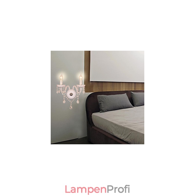 Kristall-Wandleuchte mit 2 Lichtern in Kerzenform