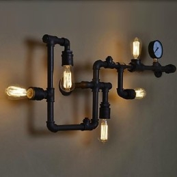 Wandleuchter 5 Licht Wasserrohr Eisen Mini-Stil Industrie-Stil Land Metall