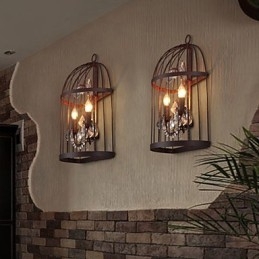 Wandleuchten im Mini-Stil, rustikales Lodge-Metall