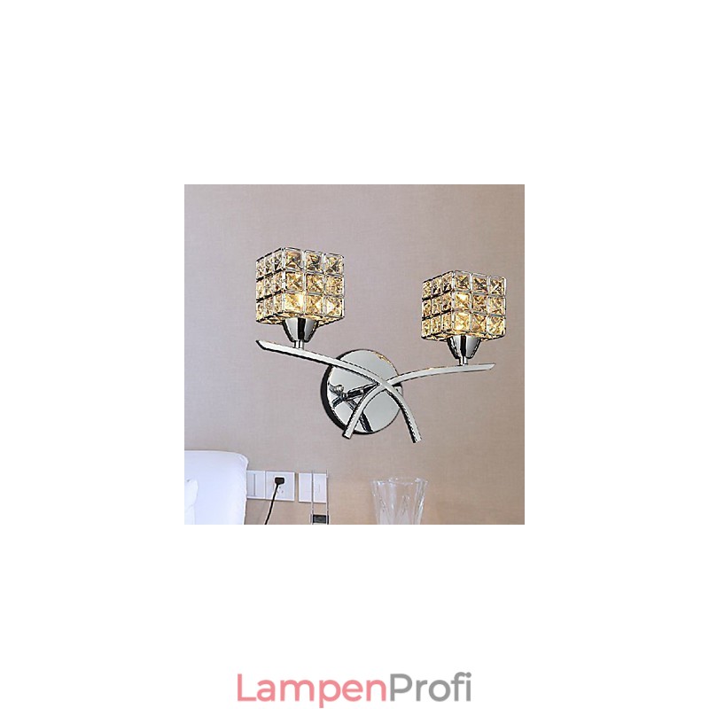 Moderne Kristall-Wandleuchte in 2 Lichtern