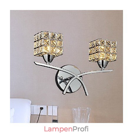 Moderne Kristall-Wandleuchte in 2 Lichtern Moderne Kristall-Wandleuchte in 2 Lichtern