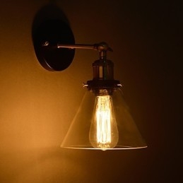 Retro-Wandleuchte mit floralem Glasschirm und Metallhalterung