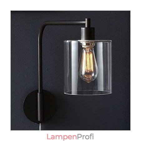 Moderne Wandleuchte mit trommelförmigem Glasschirm Moderne Wandleuchte mit trommelförmigem Glasschirm