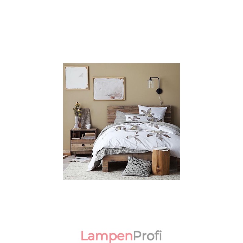 Moderne Wandleuchte mit trommelförmigem Glasschirm