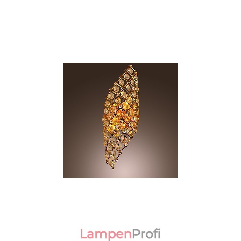 Künstlerische Kristall-Wandleuchte mit 2 Lichtern