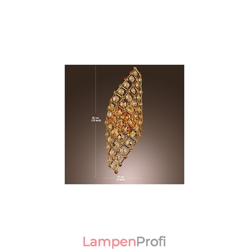 Künstlerische Kristall-Wandleuchte mit 2 Lichtern