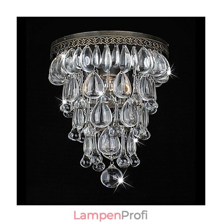 Antike grüne Wandleuchten mit Kristallperlenanhängern