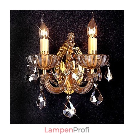 Elegante Kristall-Wandleuchte mit 2 Lichtern Elegante Kristall-Wandleuchte mit 2 Lichtern