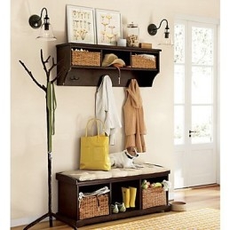 Von der Natur inspirierte Wandleuchte aus Eisen mit transparentem Glasschirm