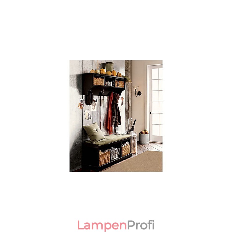 Von der Natur inspirierte Wandleuchte aus Eisen mit transparentem Glasschirm