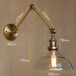 Die LOFT Stil Designer Lampe Moderne Glas Bronze Cafe Dekorative Wand Lampe