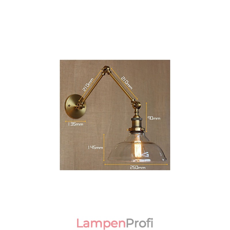 Die LOFT Stil Designer Lampe Moderne Glas Bronze Cafe Dekorative Wand Lampe