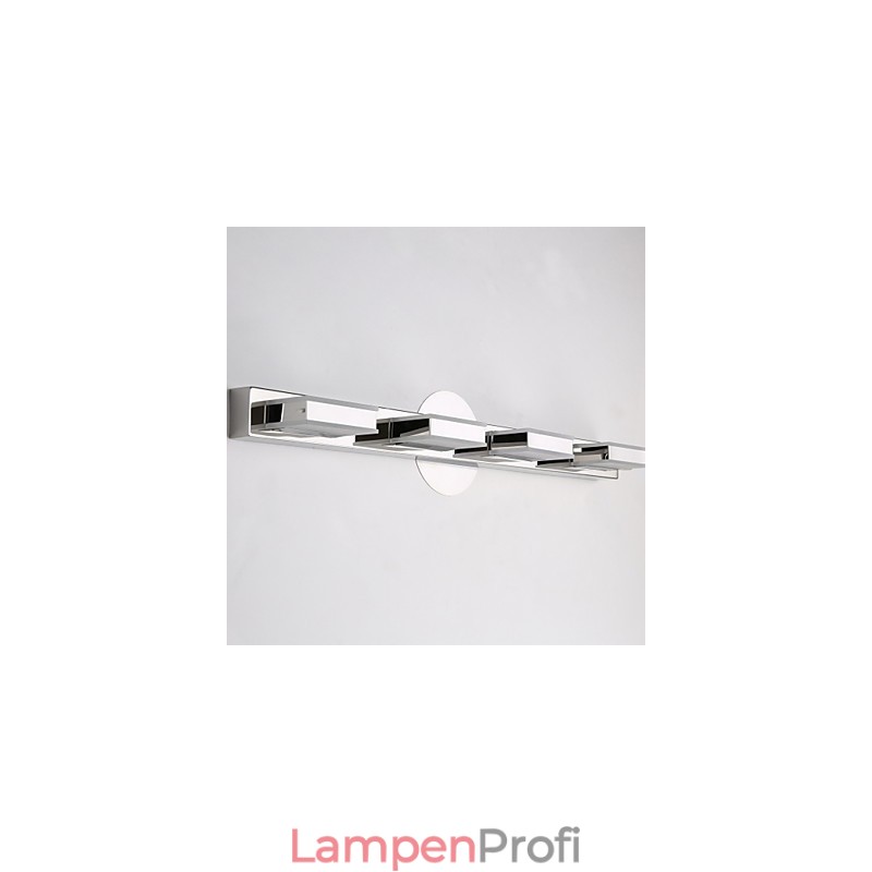 Quadratische Spiegellampe aus Edelstahl und Acryl