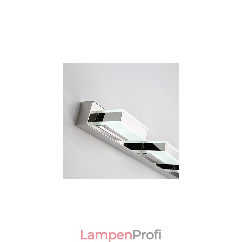 Quadratische Spiegellampe aus Edelstahl und Acryl