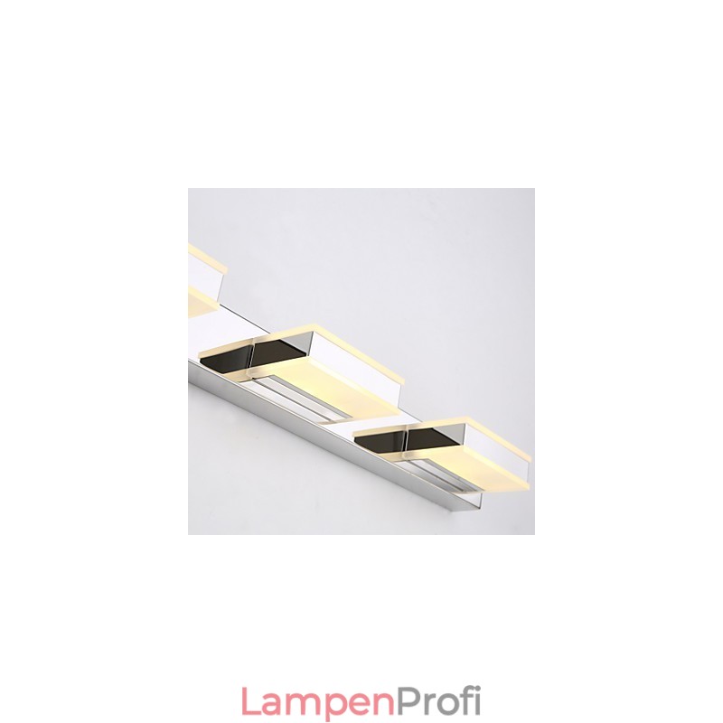 Quadratische Spiegellampe aus Edelstahl und Acryl