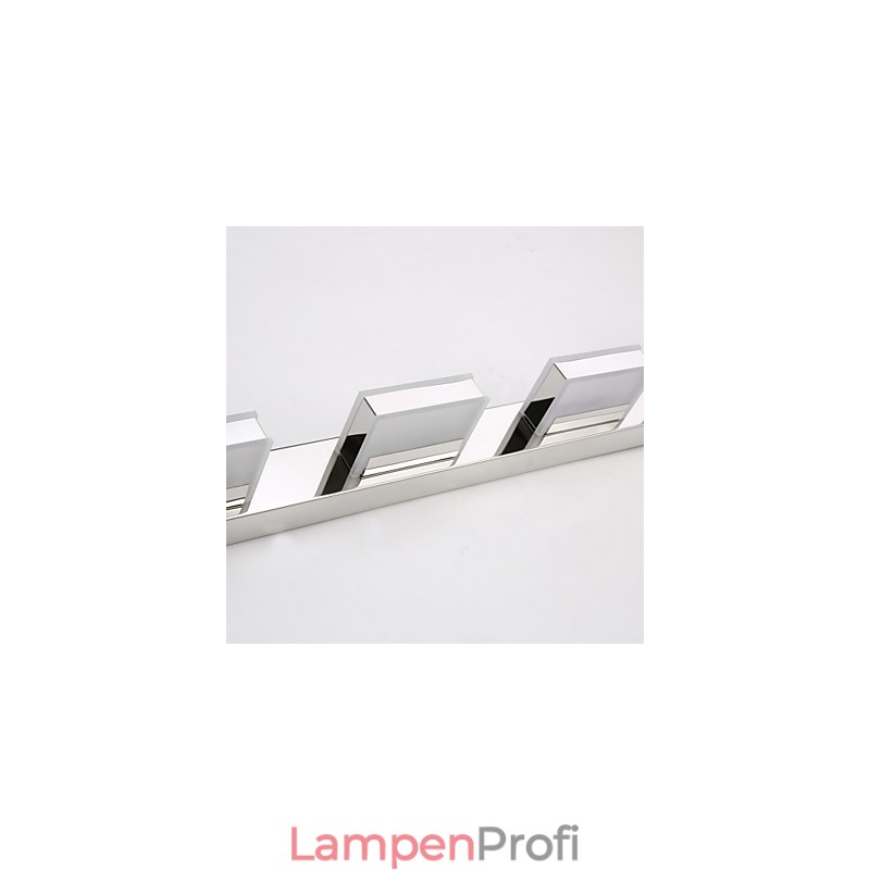 Quadratische Spiegellampe aus Edelstahl und Acryl