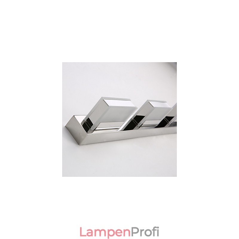 Quadratische Spiegellampe aus Edelstahl und Acryl