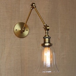 American Country Milan Nordic Bronze Überzug Glas Doppelarm Langer Arm der Balkonwanddekoration