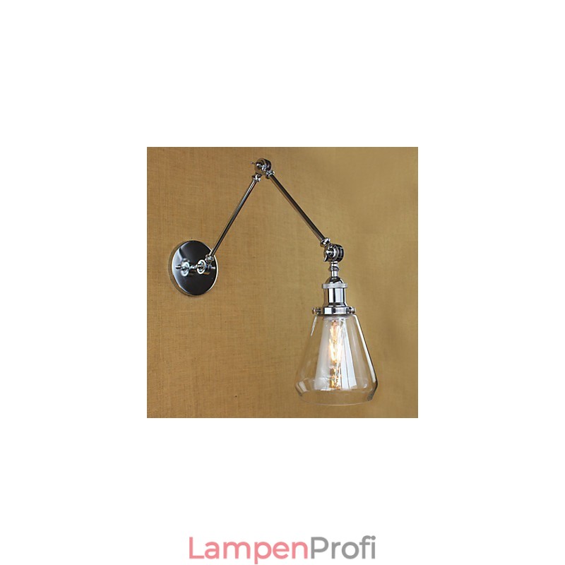 Teleskop-Wandleuchte im Retro-Stil aus Chromglas