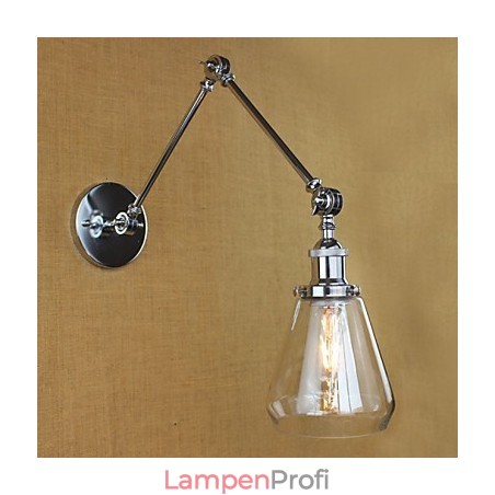 Teleskop-Wandleuchte im Retro-Stil aus Chromglas Teleskop-Wandleuchte im Retro-Stil aus Chromglas