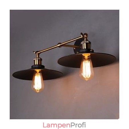 Ländliche Industrielle Retro Wandleuchte Doppelwandleuchte Schwarzer Regenschirm