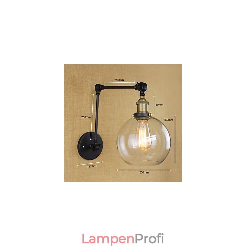 Der lange Arm der Glaswand aus Eisen, industriell, kreativ, teleskopisch, für Schlafzimmer, Retro, nostalgisch, Restaurant, faltbar, Gang