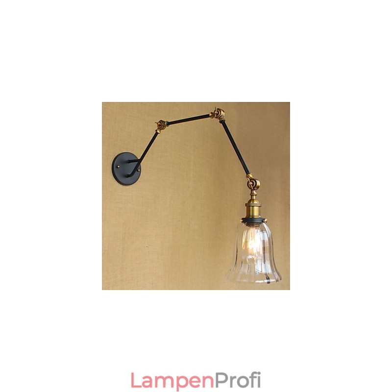 American Country Simple Retro Glass Lampshade Three Adjusting The Length Of The Long Arm Tube Wall