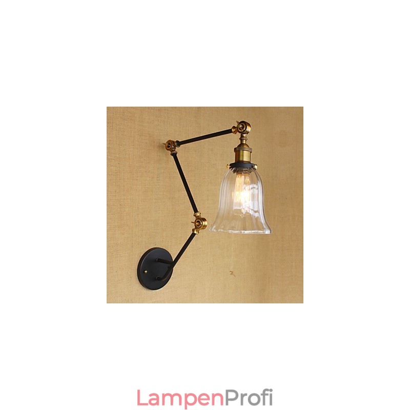American Country Simple Retro Glass Lampshade Three Adjusting The Length Of The Long Arm Tube Wall