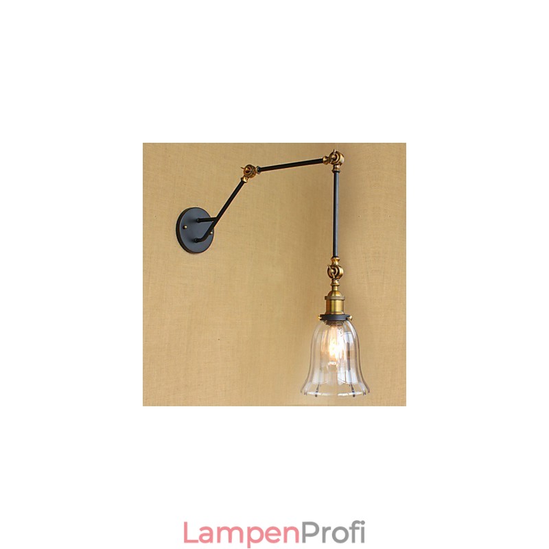 American Country Simple Retro Glass Lampshade Three Adjusting The Length Of The Long Arm Tube Wall