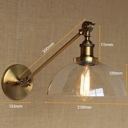 Die Eisen Glas Bronze Messing Arm Stil Retro Kreative Amerikanischen Land Halle Schlafzimmer Wand Lampe