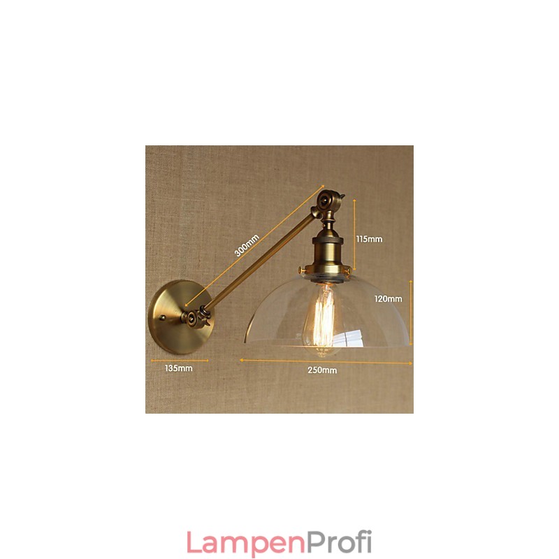 Die Eisen Glas Bronze Messing Arm Stil Retro Kreative Amerikanischen Land Halle Schlafzimmer Wand Lampe