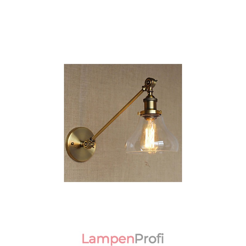 Die Eisen Glas Bronze Messing Arm Stil Retro Kreative Amerikanischen Land Halle Schlafzimmer Wand Lampe