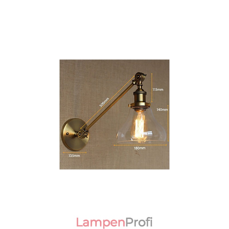 Die Eisen Glas Bronze Messing Arm Stil Retro Kreative Amerikanischen Land Halle Schlafzimmer Wand Lampe