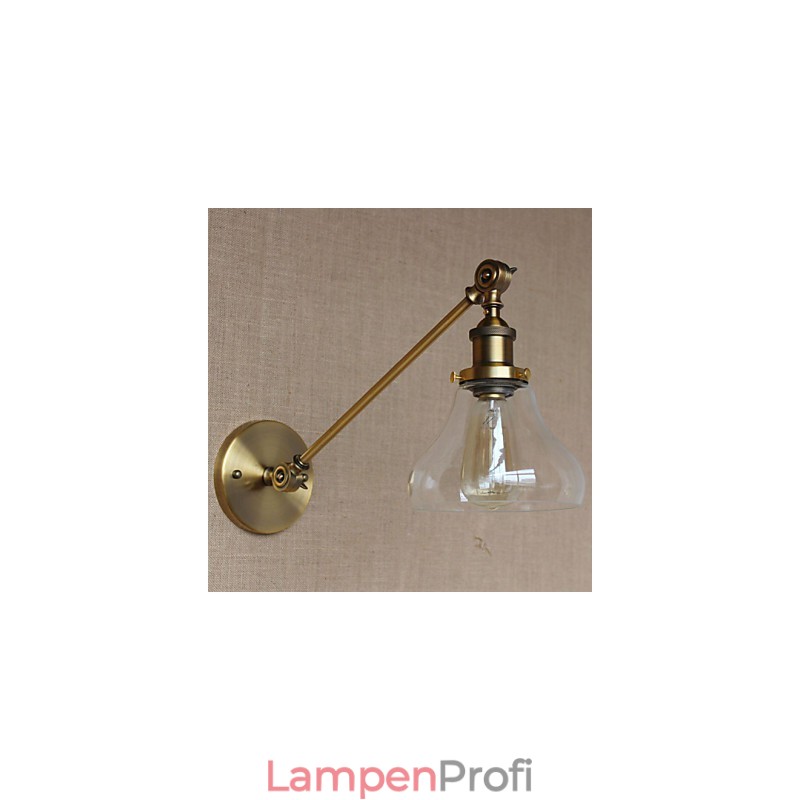 Die Eisen Glas Bronze Messing Arm Stil Retro Kreative Amerikanischen Land Halle Schlafzimmer Wand Lampe