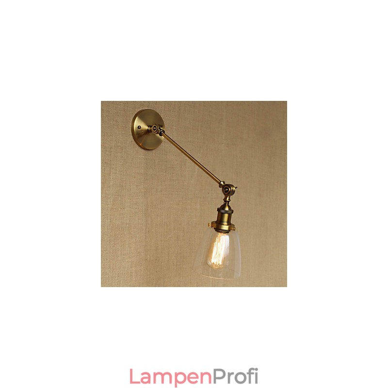 The Iron Glass Bronze Brass Arm Style Retro Creative American Country Hall Bedroom Wall Lamp