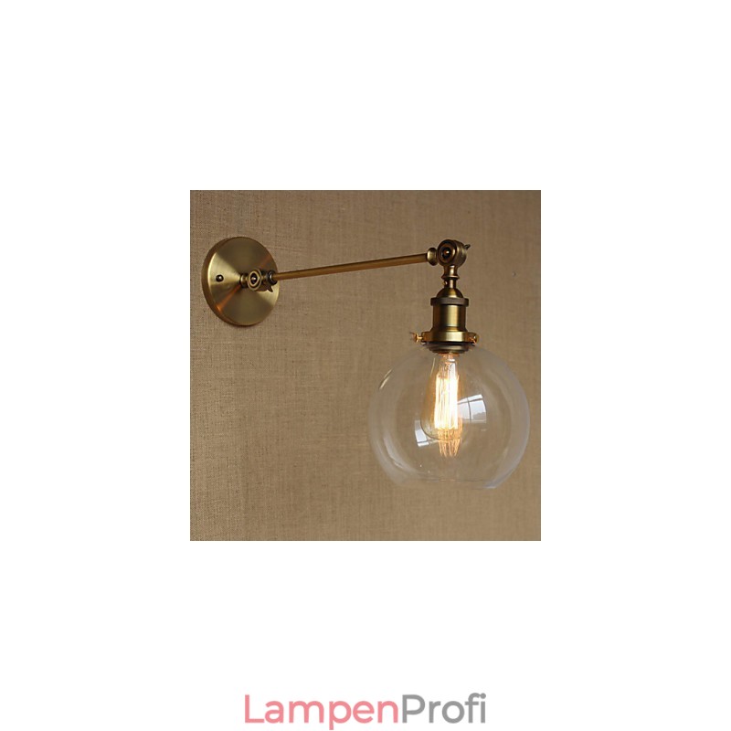 Die Eisen Glas Bronze Messing Arm Stil Retro Kreative Amerikanischen Land Halle Schlafzimmer Wand Lampe