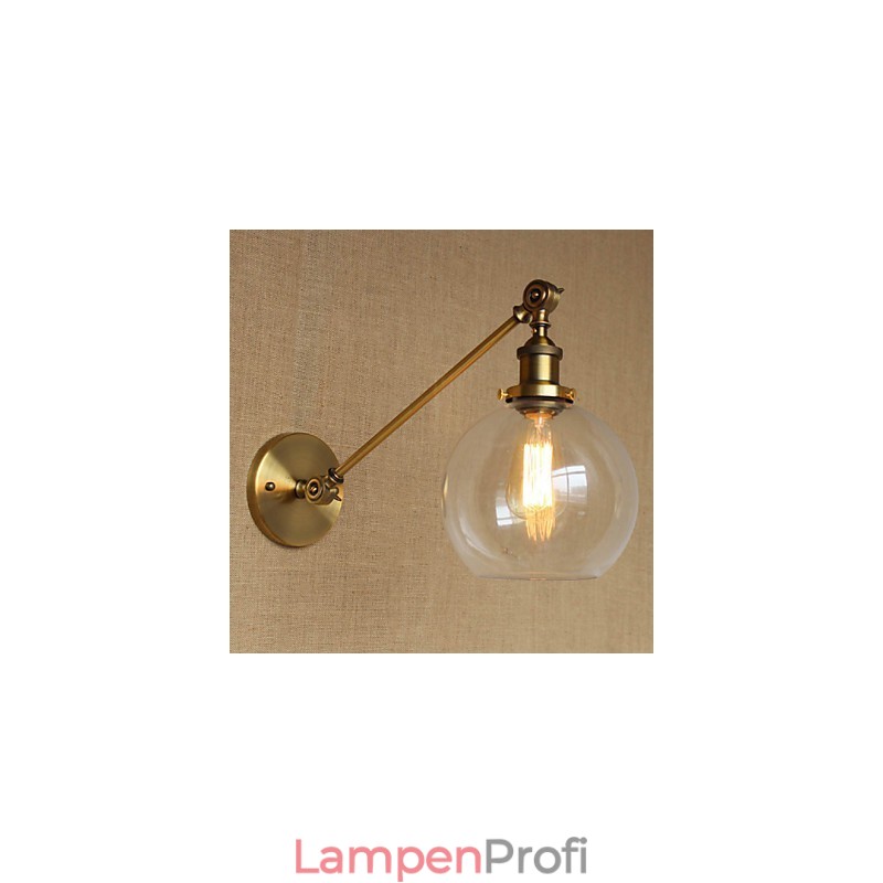Die Eisen Glas Bronze Messing Arm Stil Retro Kreative Amerikanischen Land Halle Schlafzimmer Wand Lampe