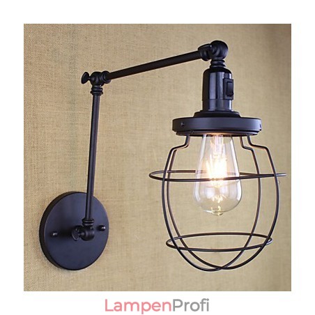 Stil Bett Hotel Restaurant Projekt Eisen Arm Doppel Retro Vintage Schwarz Gürtel Wand Lampe Schalter