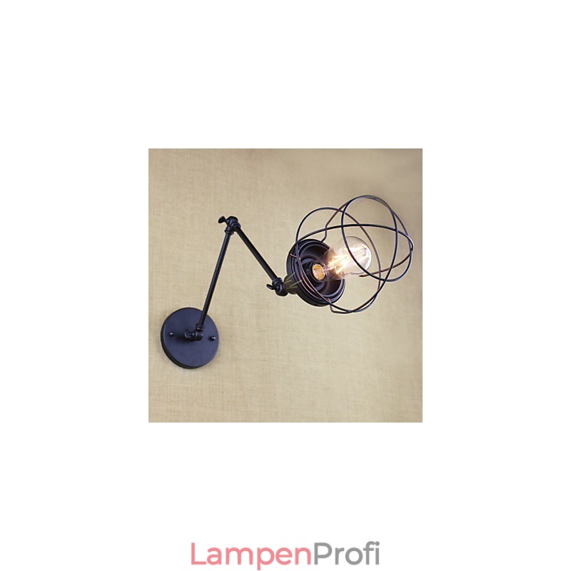 Stil Bett Hotel Restaurant Projekt Eisen Arm Doppel Retro Vintage Schwarz Gürtel Wand Lampe Schalter