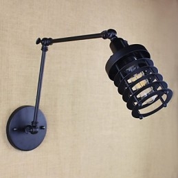 Stil Bett Hotel Restaurant Projekt Eisen Arm Doppel Retro Vintage Schwarz Gürtel Wand Lampe Schalter