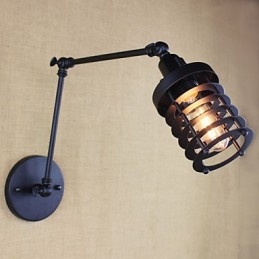 Stil Bett Hotel Restaurant Projekt Eisen Arm Doppel Retro Vintage Schwarz Gürtel Wand Lampe Schalter