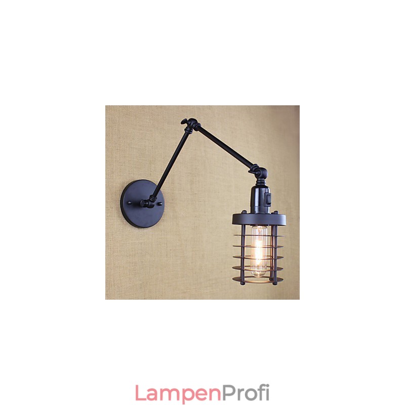 Stil Bett Hotel Restaurant Projekt Eisen Arm Doppel Retro Vintage Schwarz Gürtel Wand Lampe Schalter