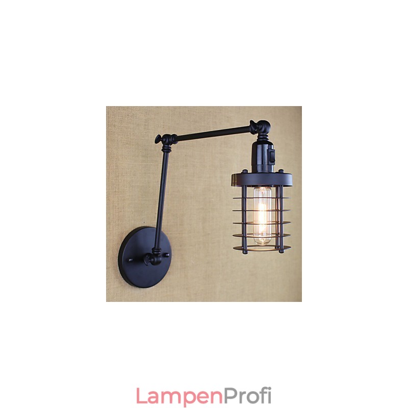 Stil Bett Hotel Restaurant Projekt Eisen Arm Doppel Retro Vintage Schwarz Gürtel Wand Lampe Schalter