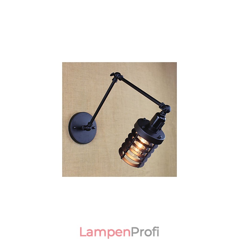 Stil Bett Hotel Restaurant Projekt Eisen Arm Doppel Retro Vintage Schwarz Gürtel Wand Lampe Schalter