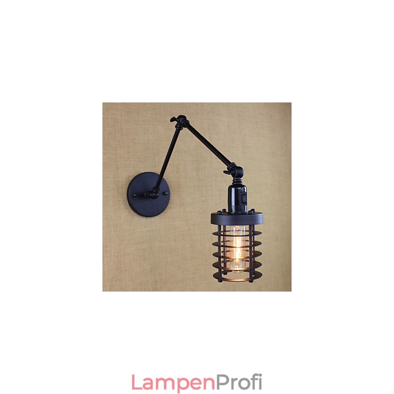 Stil Bett Hotel Restaurant Projekt Eisen Arm Doppel Retro Vintage Schwarz Gürtel Wand Lampe Schalter