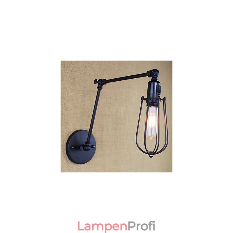 Stil Bett Hotel Restaurant Projekt Eisen Arm Doppel Retro Vintage Schwarz Gürtel Wand Lampe Schalter